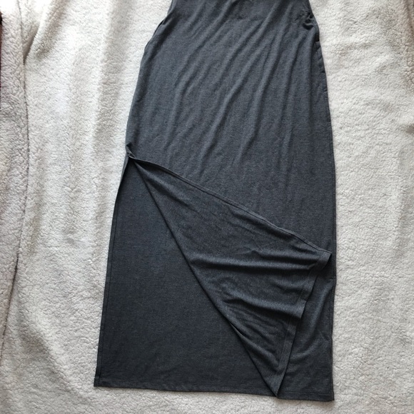 Gray Maxi Skirt with Slit - Picture 3 of 8